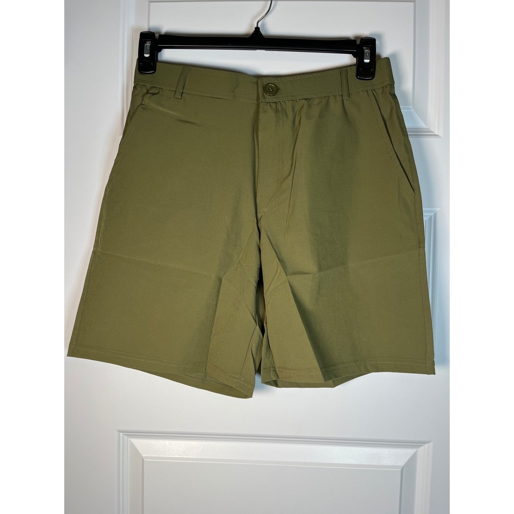 Real Essentials Mens Olive Green Active Golf Shorts Stretch Size Small RN166455